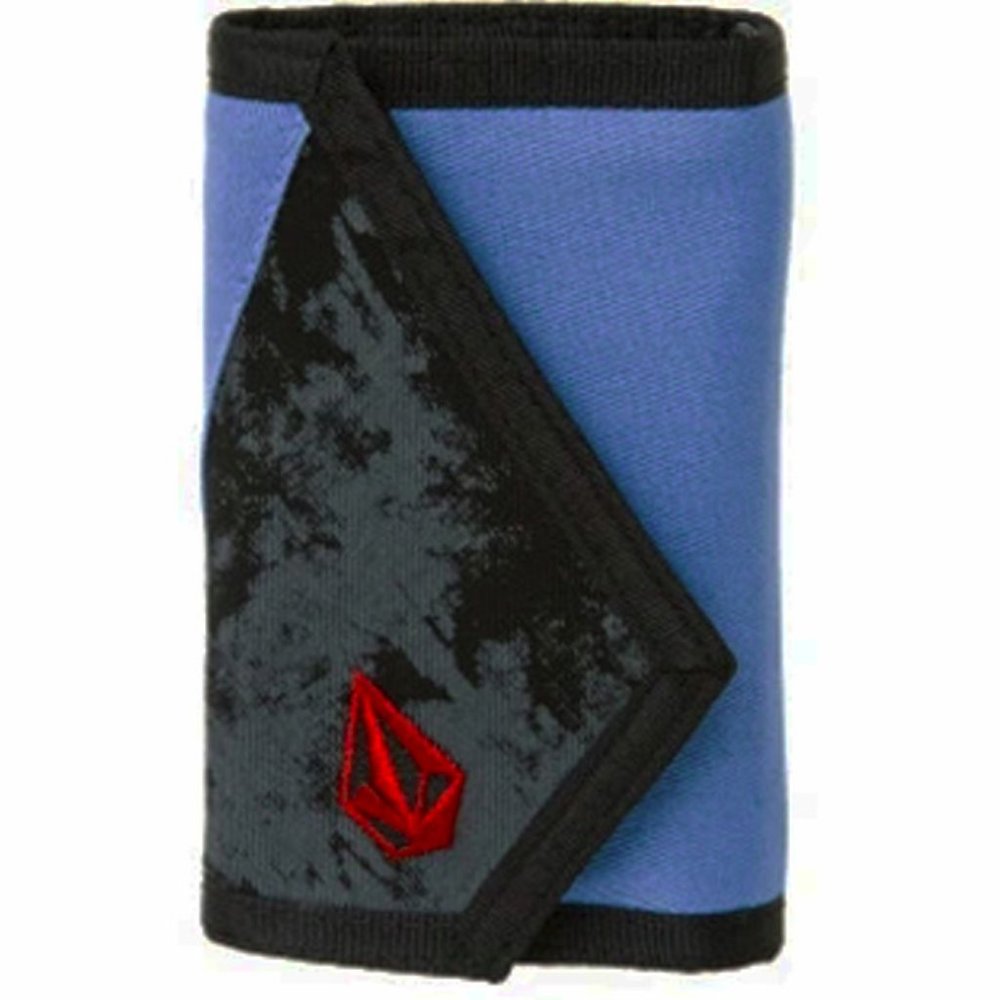 NEW VOLCOM STONE SPUTTER 3F WALLET TRI FOLD BLUE